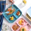 Прямоугольная обеденная тарелка, 3 отделения, пищевой полипропилен, можно мыть в посудомоечной машине, взрослые дети, завтрак, закуска, овощная еда, сервировочное блюдо, кухонные принадлежности
