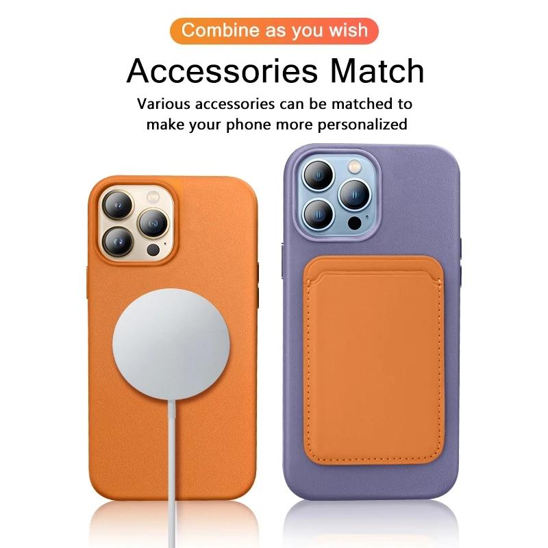 Магнитный кожаный чехол для Magsafe, чехол для IPhone15 13 12 14 Pro Max Plus Mini, чехол для телефона с беспроводной зарядкой, аксессуары
