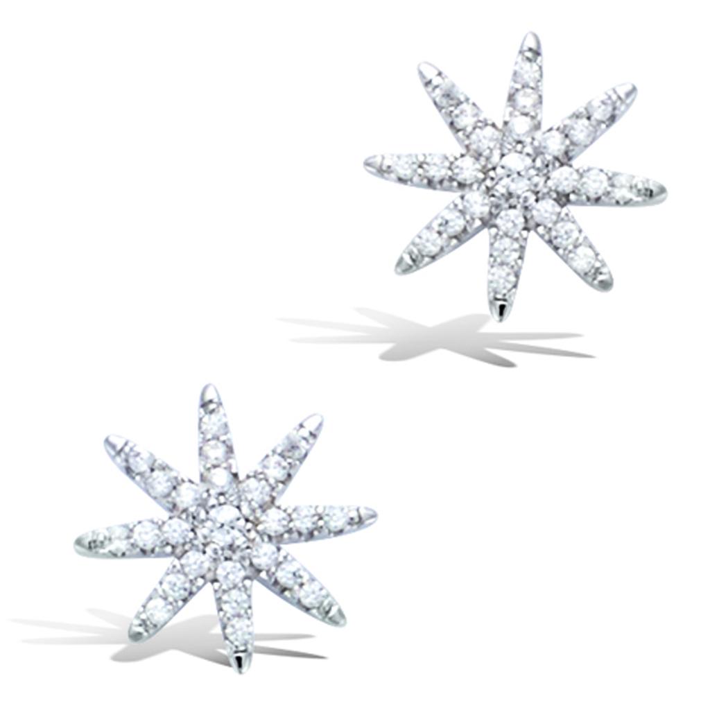 Les Trésors De Lily [Q4067] - Silver Earrings 'Etoile Du Nord' White Silver (rhodium Plated) - 11 Mm