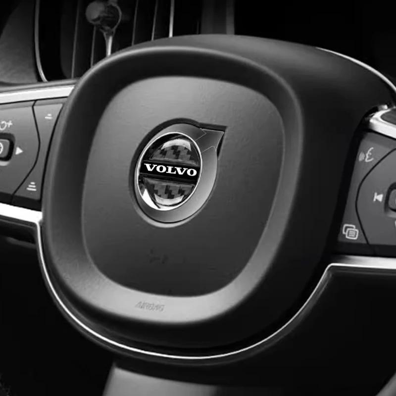Car Steering Wheel Stickers Carbon Fiber Sticker Accessories For Volvo Xc60 Xc90 V40 V60 S60 V50 V90 S80 C40 XC40 V70 Rdesign