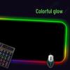 Коврик для игровой мыши с подсветкой RGB, устойчивый к грязи, большой, водонепроницаемый, однотонный