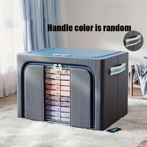 Oxford Cloth Storage Box for Home Organisation, Reinforced Foldable Fabric Container for Clothes Office Supplies