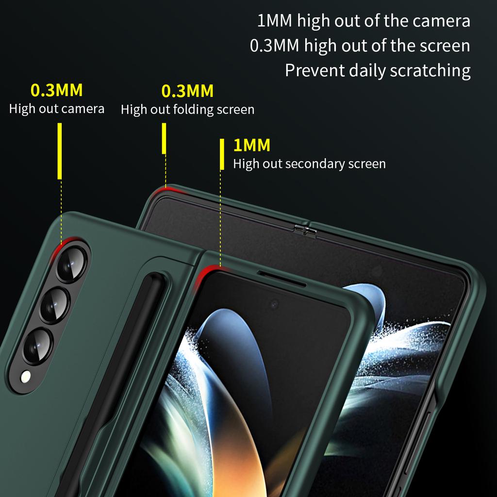 Для Samsung Galaxy Z Fold 4 3 Чехол Съемный Держатель Ручки Невидимый Кронштейн Подставка Жесткий Матовый Чехол Для ПК Со Стилусом