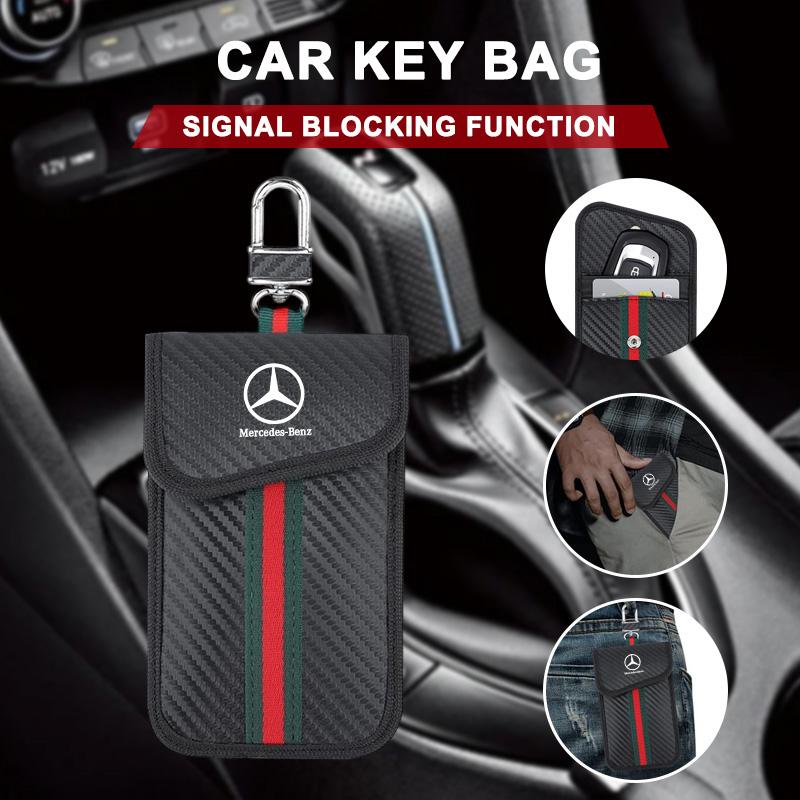 EJK4 2025 Hot For Benz Car Key Signal Blocker Case Faraday Box Anti-Hacking Anti-Theft Key Fob For Mercedes Benz AMG GLK GLE GLC W203