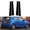 4Pcs Glossy Black Stickers Decor Car Pillar Posts Door Window Trim Cover For Chevrolet Aveo Hatchback 2011-2015