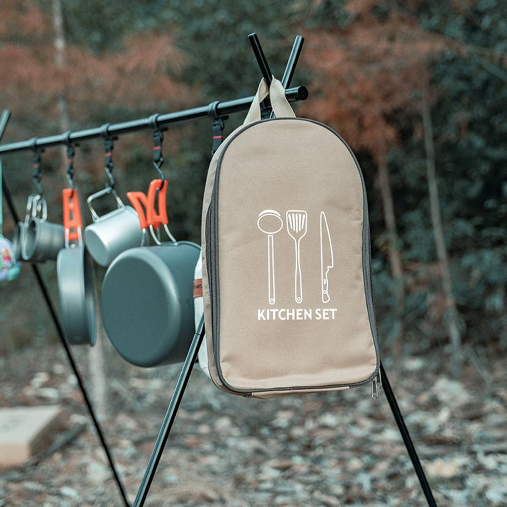 Посуда для кемпинга на открытом воздухе, органайзер для кухонной утвари, портативная сумка для хранения кухонной утвари из Оксфорда, дорожная посуда