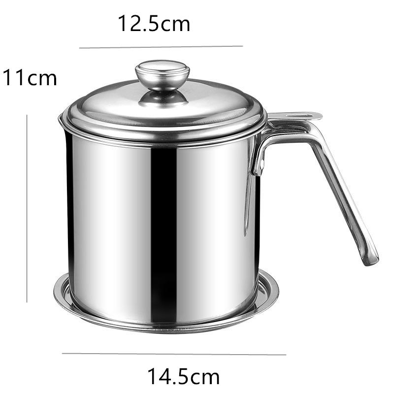 1,3 л Нержавеющая сталь Масляный фильтр Горшок Большая емкость Контейнер может Жироотделитель Фильтр для жира Резервуар для хранения Кухонный инструмент для приготовления пищи