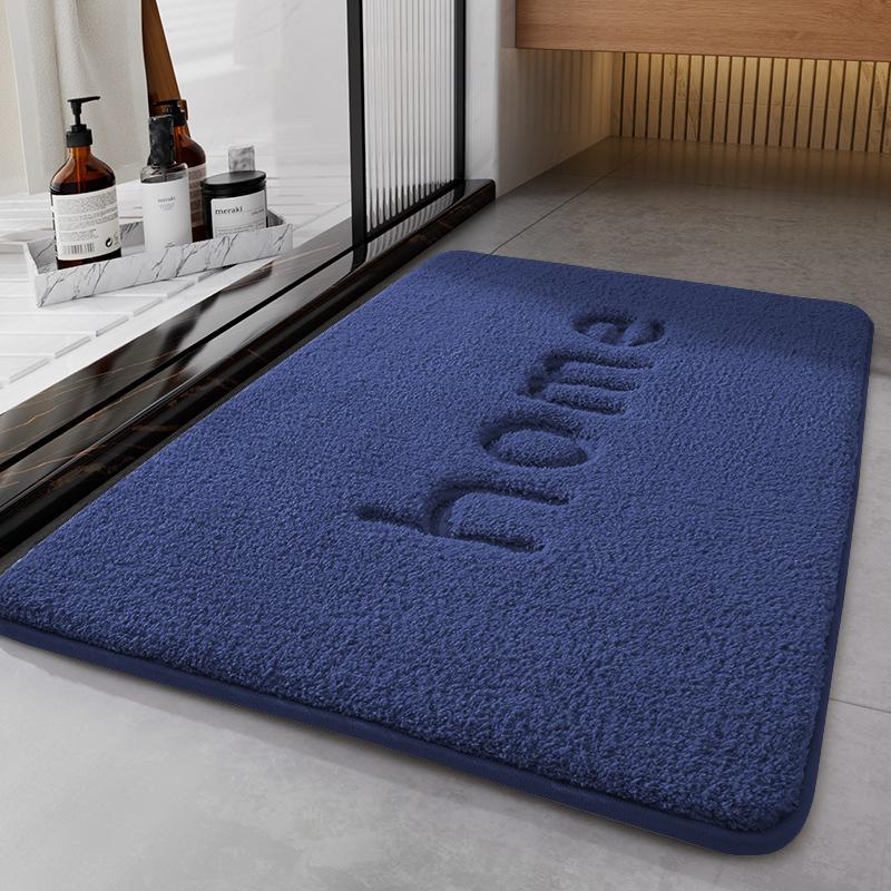 Thickened Bathroom Flannel Floor Mat Toilet Absorbent Carpet Shower Room Non-slip Mat Kitchen Foot Mat Dirt-resistant Door Mat
