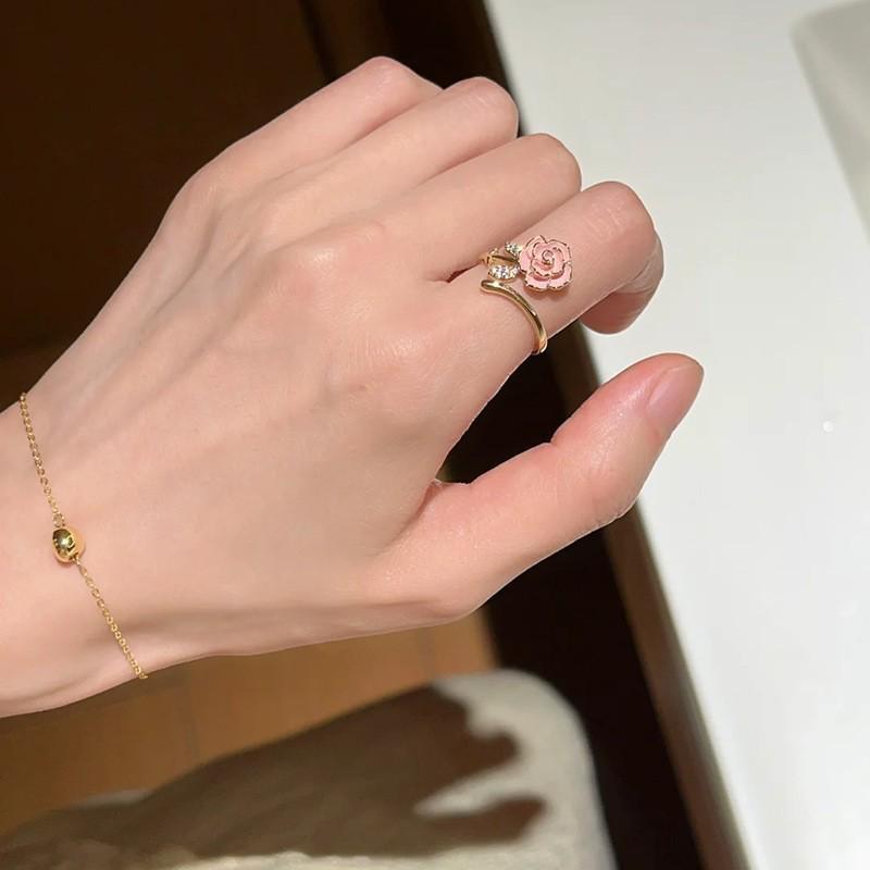 Элегантное перламутровое эмалевое синее кольцо 2025 года для девочек – уникальный, изысканный, легкий роскошный дизайн