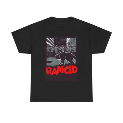 Rancid Графическая футболка Винтаж Рок Панк Унисекс Тяжелый хлопок
