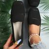 Spring and Autumn Women's Solid Color Daily Shoes, Lightweight and Breathable Woven Soft Soled Flat Shoes, Casual Shoes