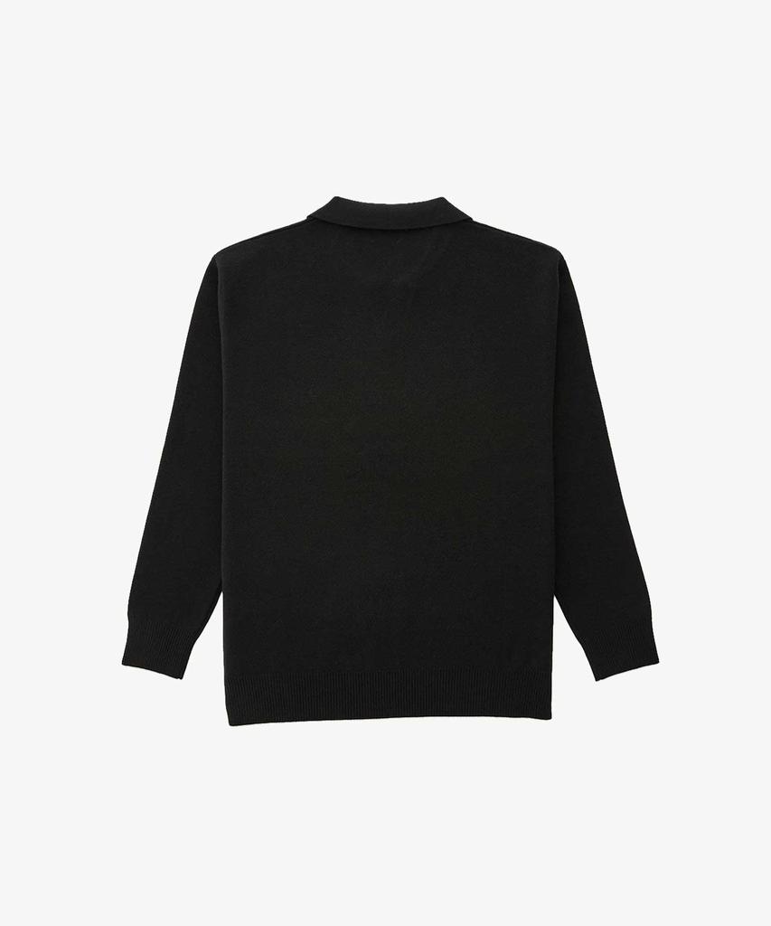 STCO Open Collar Solid Knit Black (Oversized)_Sktua02Osb