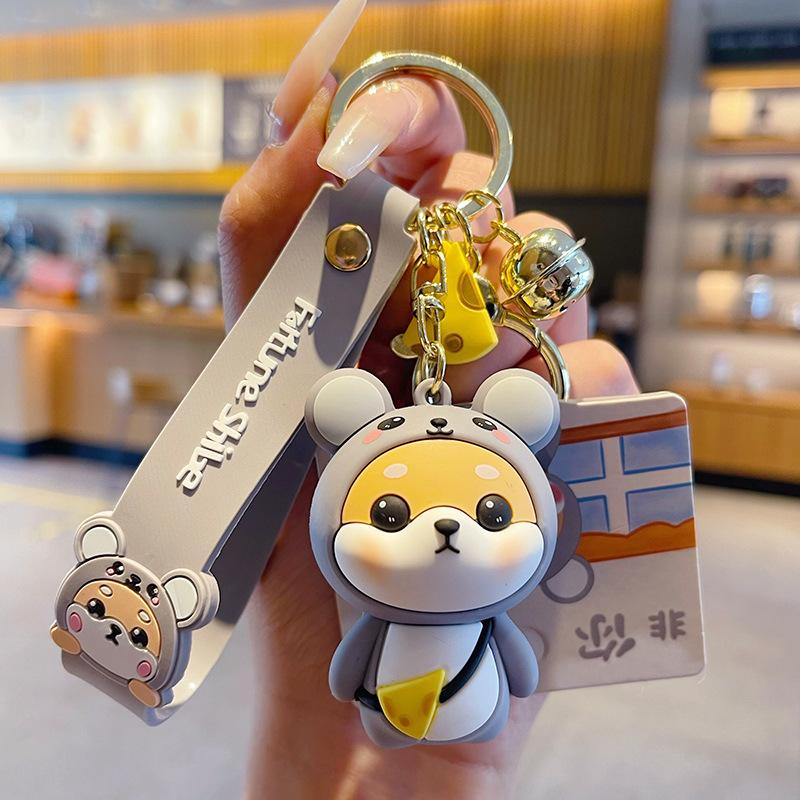 Брелок с изображением кролика Чай из мультфильма, милый кукла Сиба-ину со знаком зодиака, брелок для сумки, подвеска