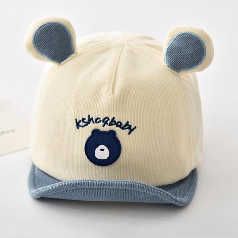 Детские шапки, бейсболка с ушками в виде медведя из мультфильма, милая шляпа от солнца в виде животного для мальчиков и девочек, повседневная детская кепка с козырьком