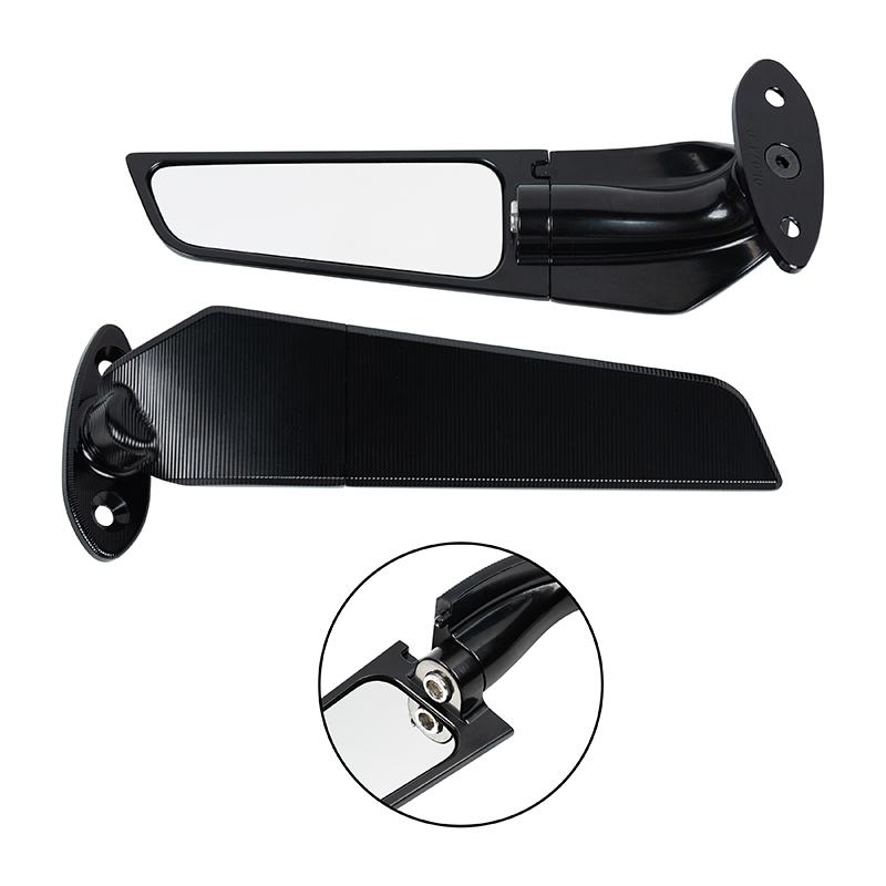 2 шт. Мотоциклетные зеркала Модифицированное ветровое крыло Регулируемое вращающееся зеркало заднего вида для YAMAHA R6 1999-2011