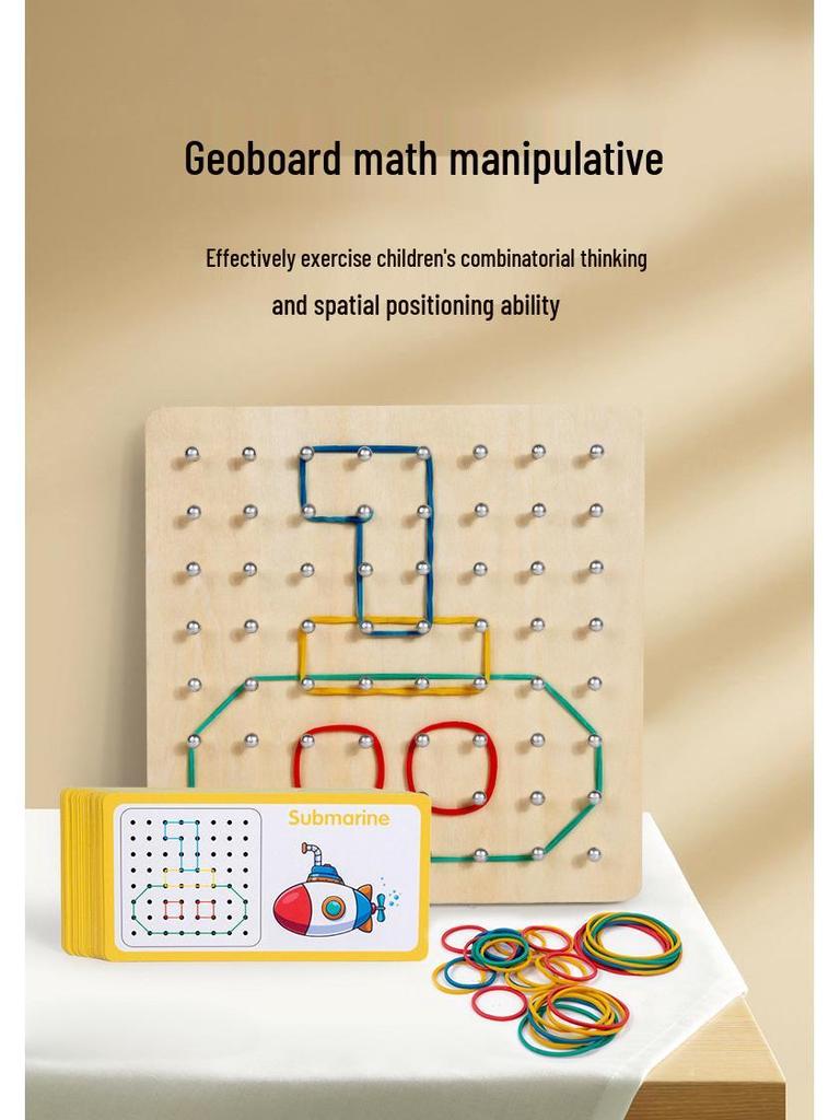Wooden Geometric Shapes & Pegboard Educational Puzzle Toy for Early Childhood Development