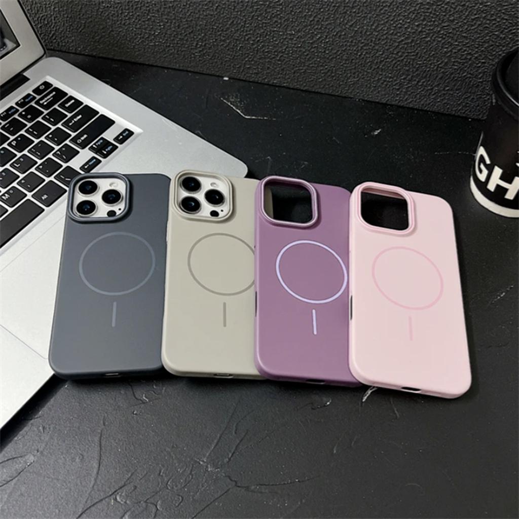 Magnetic Suction Soft PC Shell New Trendy Female Protective Cover Ins Style Couple Fashion Frosted Love Frosted Hard Shell