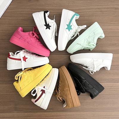 Звездные туфли женские 2025 лето новые американские туфли на платформе нишевые студенческие спортивные универсальные повседневные белые туфли