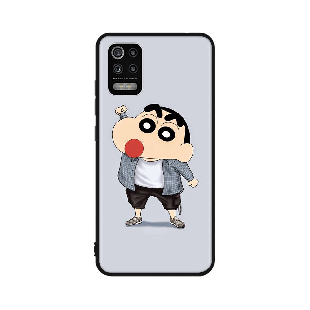 DT43 Чехол Crayon Shin Chan для OPPO Reno 8 6 5 4 Pro Find X3 A17 A31 A38 A40 A53 A54 A55 A74 A76 A78 A77 A80 A94 A95 A96 Lite Черный Мягкий Чехол