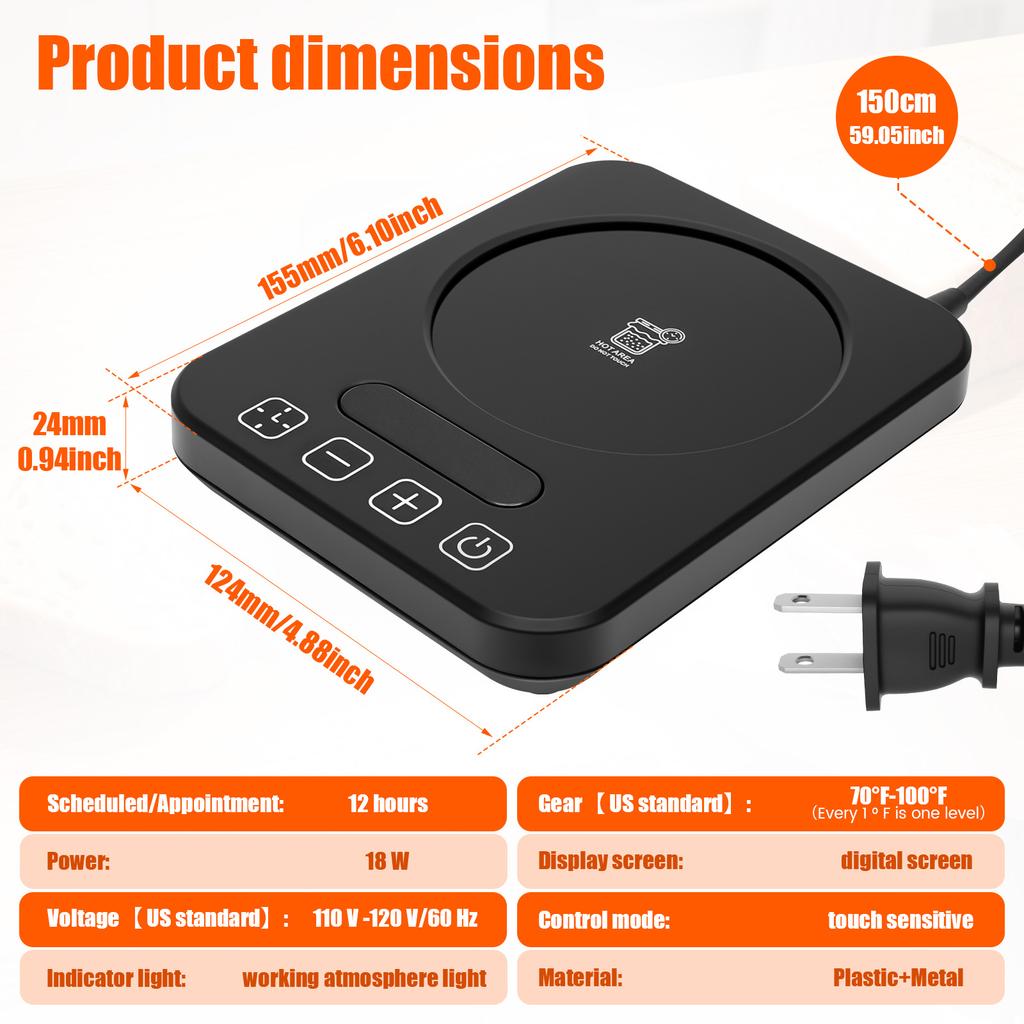 Sourdough Starter Warmer Mat 12H Timer Precise 1°F Temperature Control 70 to 100°F Smart Sourdough Starter Warmer Fit for Baking