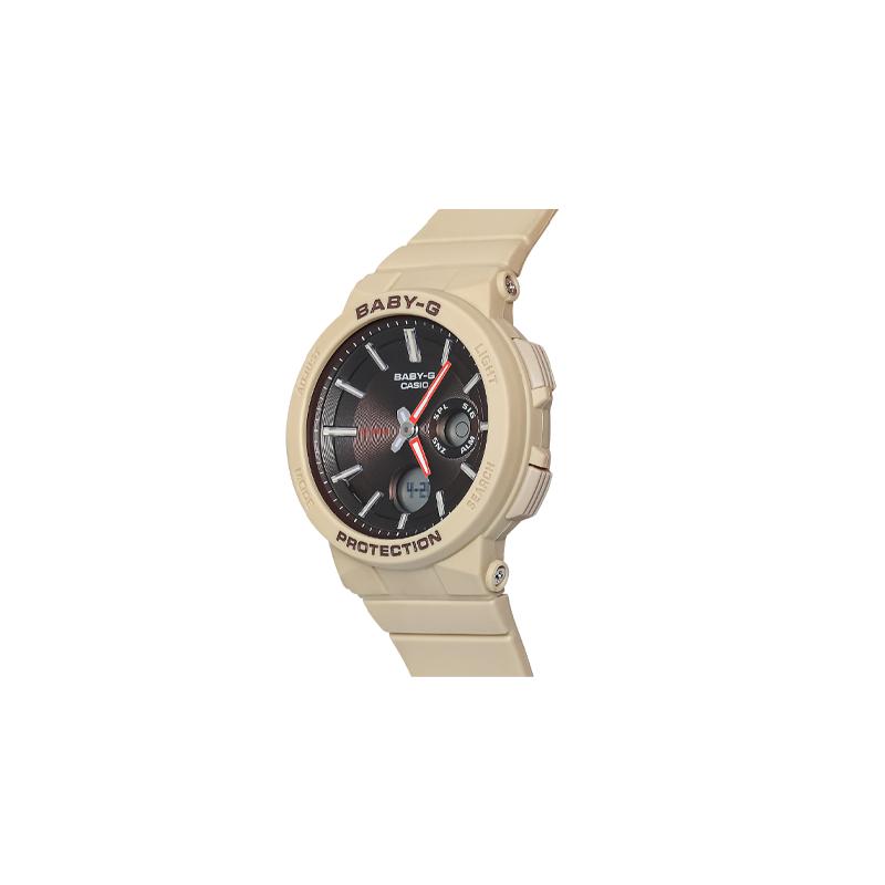 Casio Серия BABY-G Ya Классический Диск Водонепроницаемый Спортивный Кварцевый Механизм Ремешок из Смолы Японские и Корейские Часы Женские's Часы Коричневый Циферблат BGA-255-5A