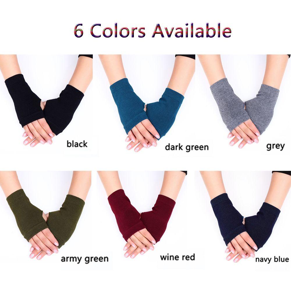 Fashion Wool Winter Autumn Warm Exposed Finger Knitted Wool Glove Half Mitten Wrist Gloves