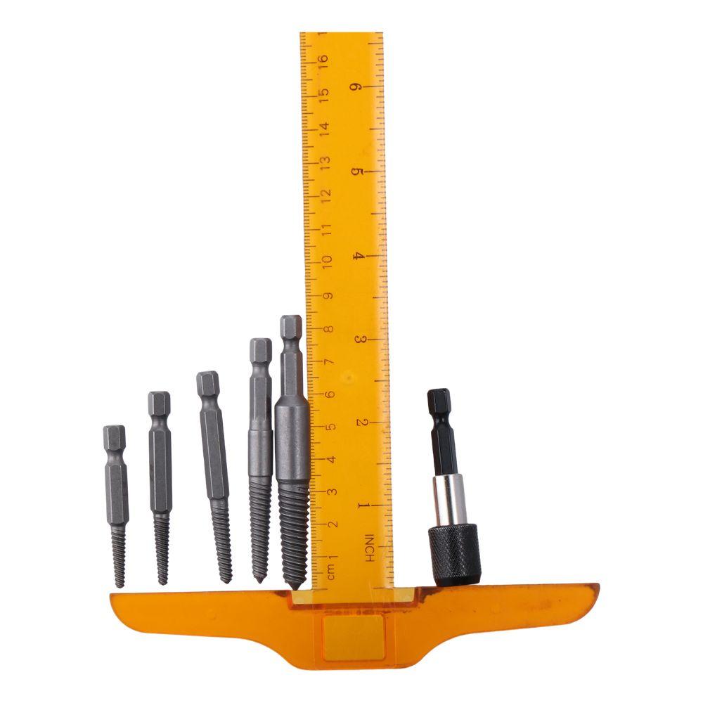 6pcs Chrome Molybdenum Steel Broken Bolt Extractor Set Silver Broken Key Extractor Kit Worker