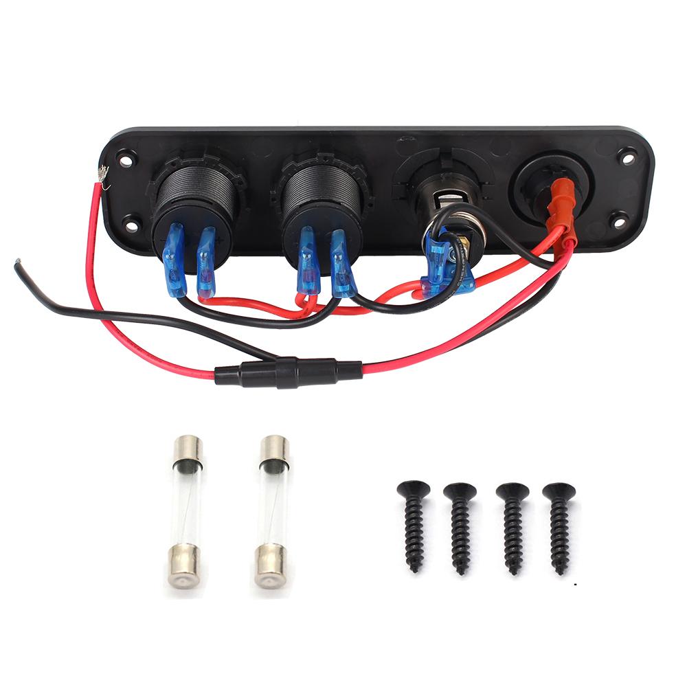 Dual USB Charger Power Adapter Digital Voltmeter QC 3.0 Car Charger Outlet Panel C Igarette Lighter Socket