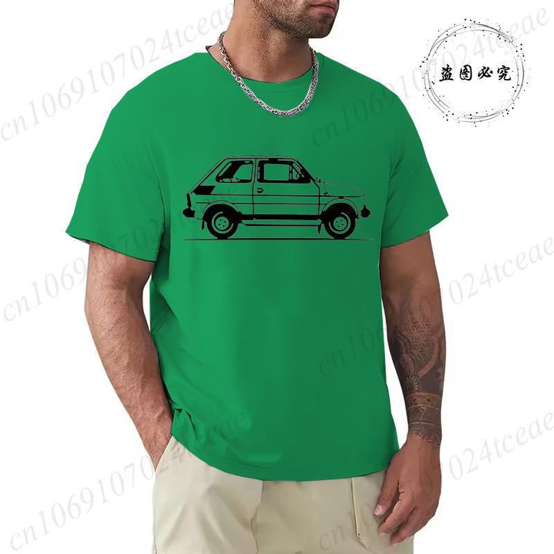 Brand Design T-Shirts Summer New Classic Old Car Print Man Fashion T-Shirts Mens Clothing Car Cartoon Tshirt Family T Shirts Top