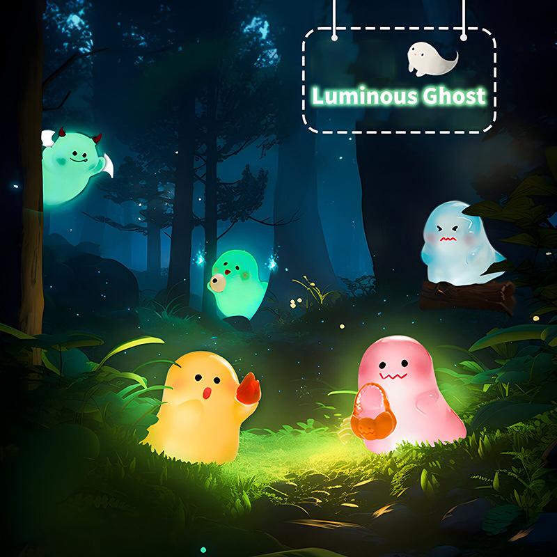 Мини светящийся Хэллоуин Призрак Украшение Мультфильм Кукла Микро Пейзаж Кукольный Дом Модель Автомобиля Интерьер Домашнего Рабочего Стола Украшение