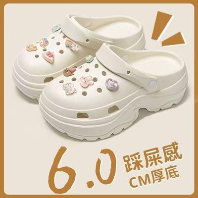 Женские летние клоги на высокой подошве из ЭВА - Пляжные сандалии на толстой подошве для миниатюрных женщин для использования на открытом воздухе.