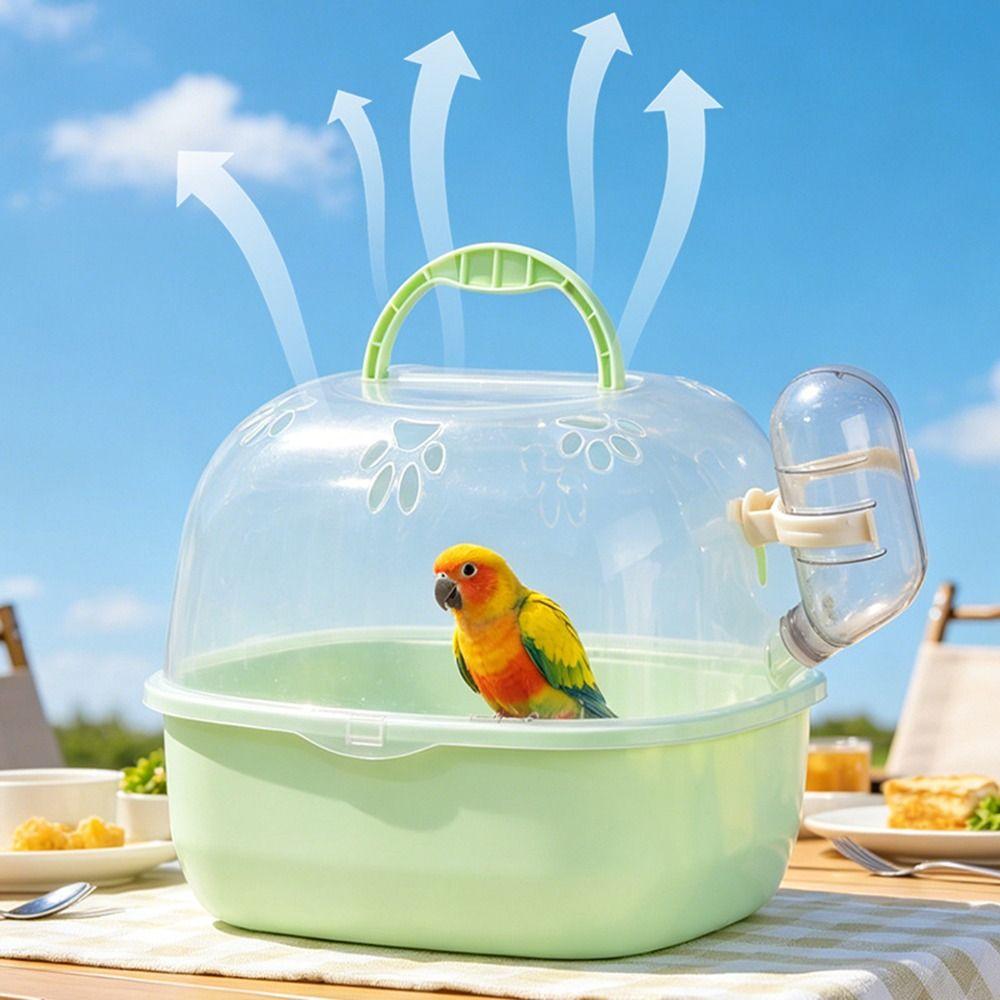 Transparent Travel Bird Cage Large Space Small Animal Carrier Universal Parrot Carry Box  Small Pet