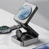 3 In 1 Cooling Magnetic Wireless Charger Rear Cooling Fan for Magsafe iPhone 16 15 14 13 12 iWatch 10/9/8 Airpods Fast Charging