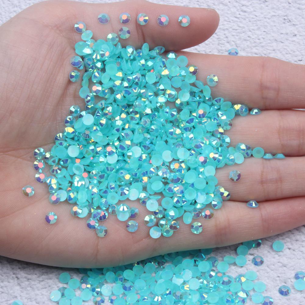 Multi-Color AB Jelly Resin Rhinestones, 2-6mm, 1000 Pcs, Flat Back for Nail Art
