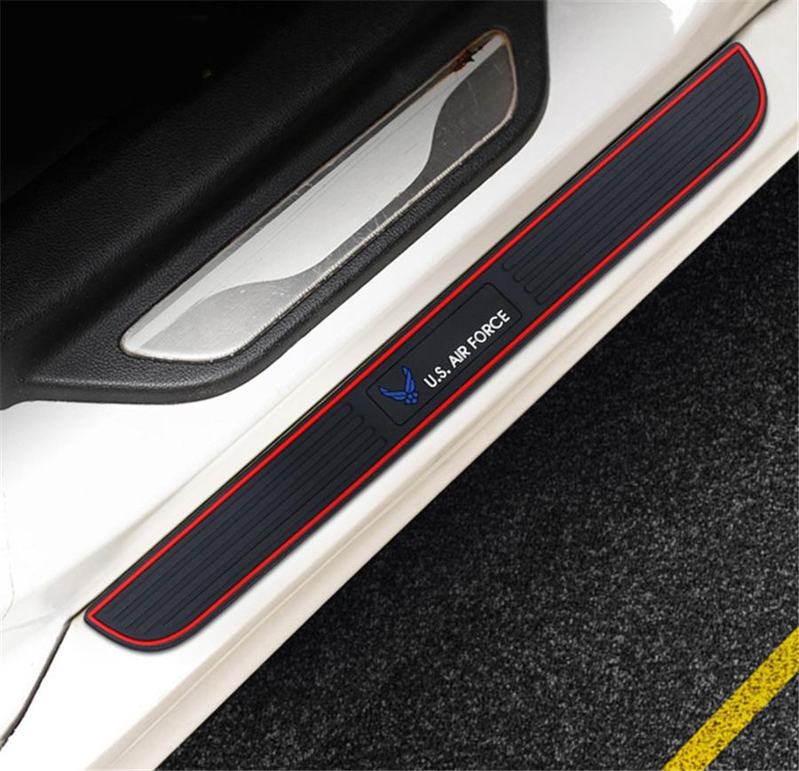 4 шт. Универсальные резиновые накладки на пороги дверей автомобиля в стиле ВВС США, защитные панели, накладки на ступеньки, защита углов бампера