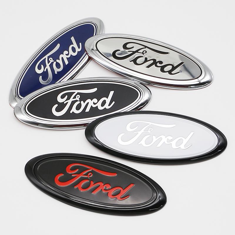 AACW1 15cm ABS Car Front Rear Trunk Badge Emblem Replacement For Ford Focus Mondeo EcoSport Ranger Fiesta Kuga Auto Tuning Accessories