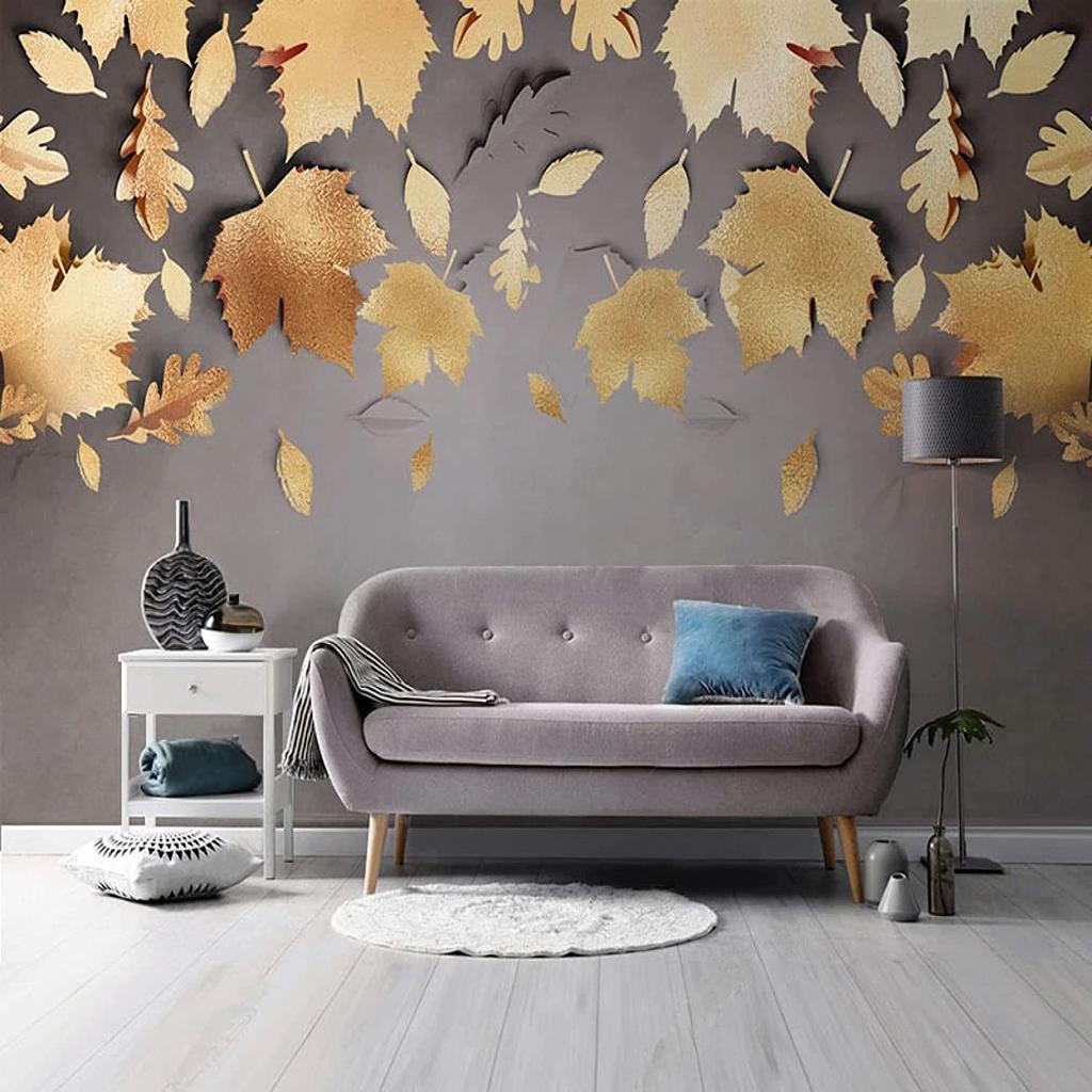 Современная 3D фреска с золотым листом для гостиной, дивана, спальни, настенные обои, украшение, 3d фреска