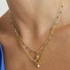 Collier Luxenter en argent 925 avec cristal bleu foncé et finition en or jaune 18K - Zysuo