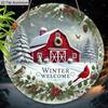 2D Flat Aluminium Cardinal Christmas Welcome Sign - Warm Winter Figurine Ornaments - Ideal for Front Door, Wall, Porch, Window Decor - Ideal