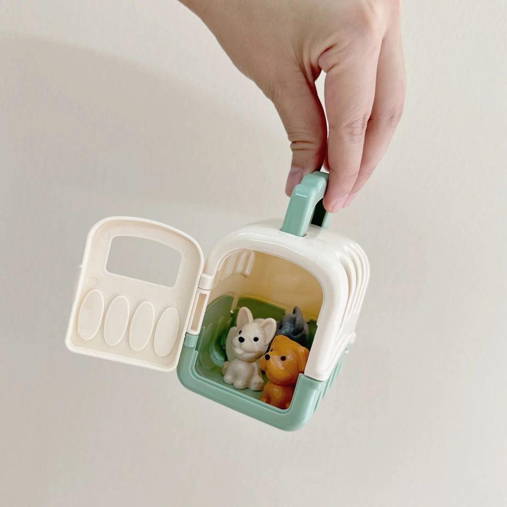 Scene Playing Dog Doll Set Pet Basket Dog Cage Toys Dog Dollhouse Toy Birthday Gift