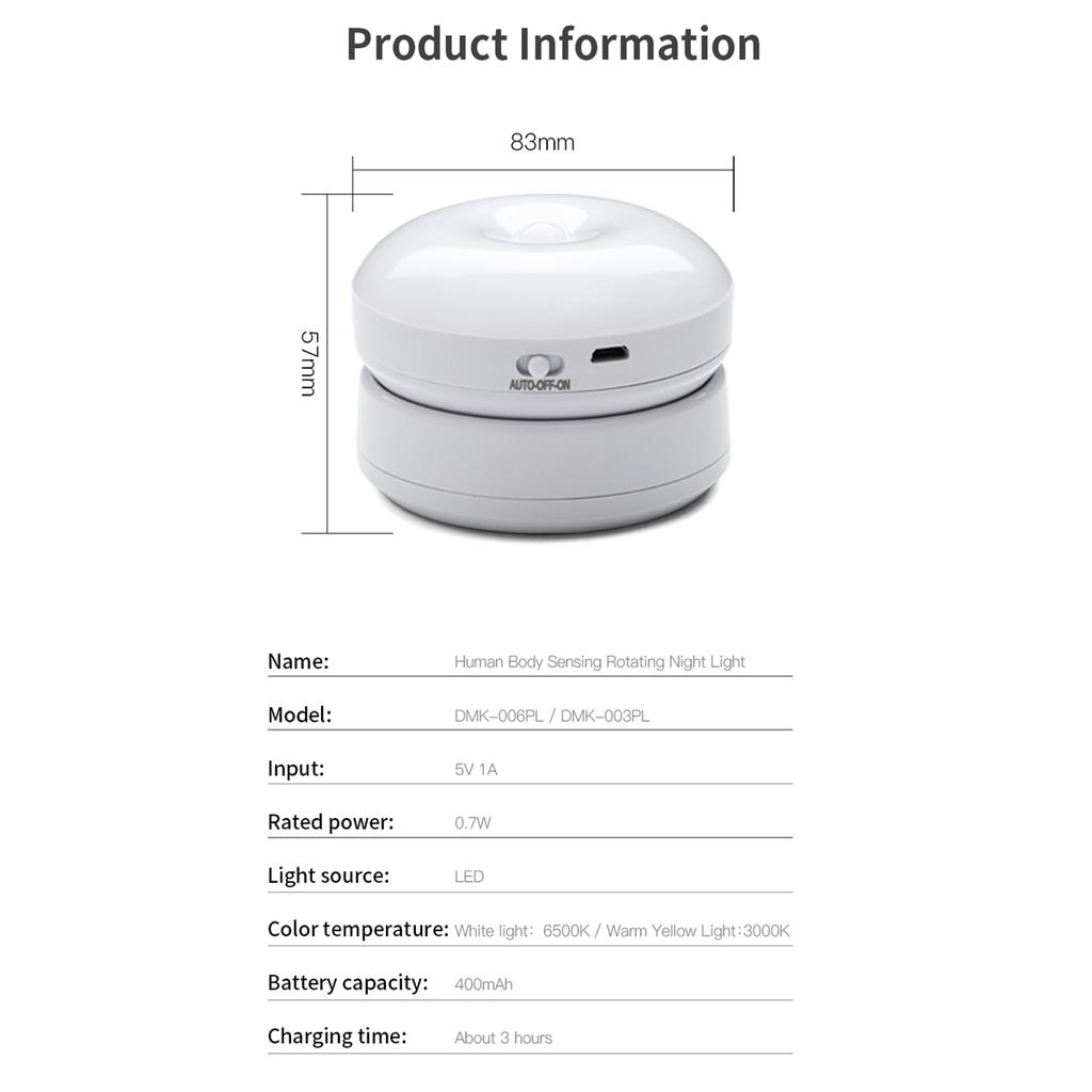 Датчик движения Ночной Светильник Вращающийся на 360° Светодиодный Ночной Светильник Шкафный Светильник Портативный Батарейный Ночной Светильник Для Спальни Прихожей Кухни