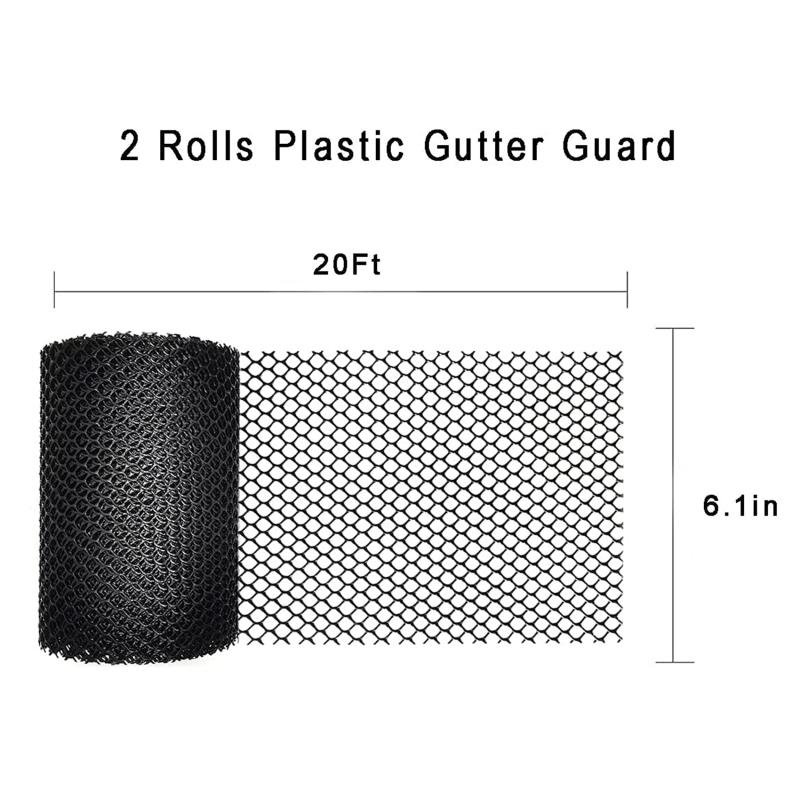 DIY Plastic Gutter Guard Screen Protection Netting Outdoor Leaf Mesh Filte Gutter Cover with Hooks