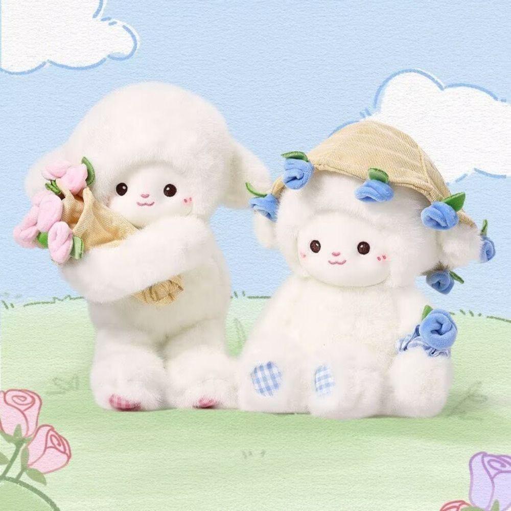 Soft Magnetic Hugging Lamb Small Rose Hat Plush Toy Cute Lamb Doll Toy  Birthday Gift
