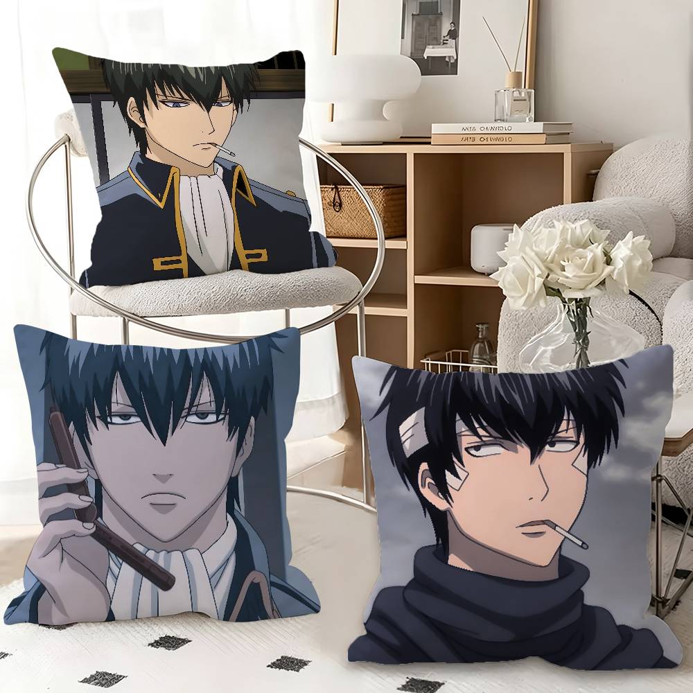 1pc Hijikata Toushiro Anime Cartoon Characters Pillow Case Fashion Square Pillowcase Bedroom Sofa Room Ins Decoration Leisure