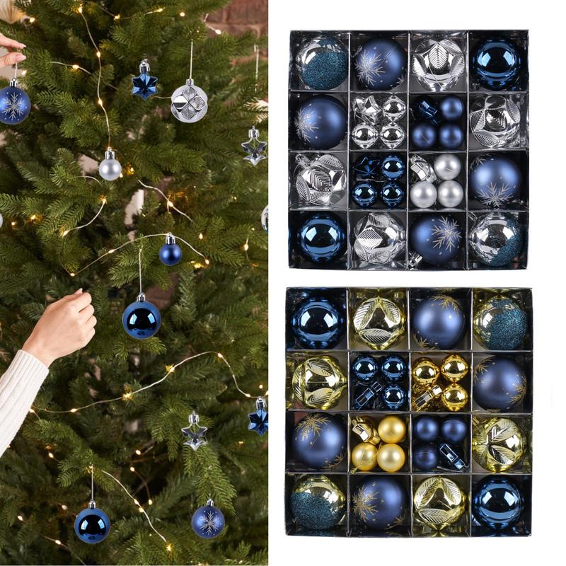 Christmas Ball Ornaments 44 Pieces Ball Decorations Seasonal Pendants For Home Apartment Retail Store Balcony Living Room Photo