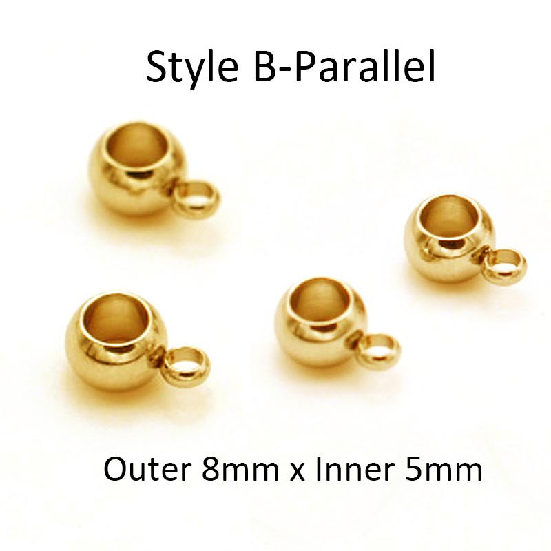10pcs Stainless Steel Spacer Beads Pendant Charms Clasps Gold Color Bail Beads for DIY Jewelry Making Findings Hole 2-4mm Beads
