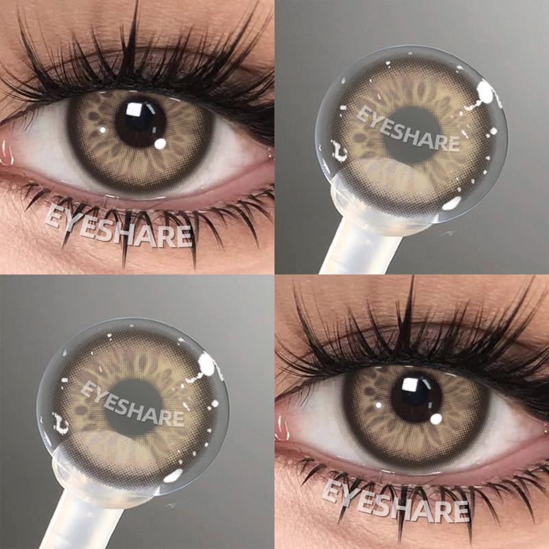 Eyeshare Цветные контактные линзы 1 пара Цветные контакты для глаз Коричневые линзы Голубые контакты Годовые Красивый макияж Контактные линзы для глаз