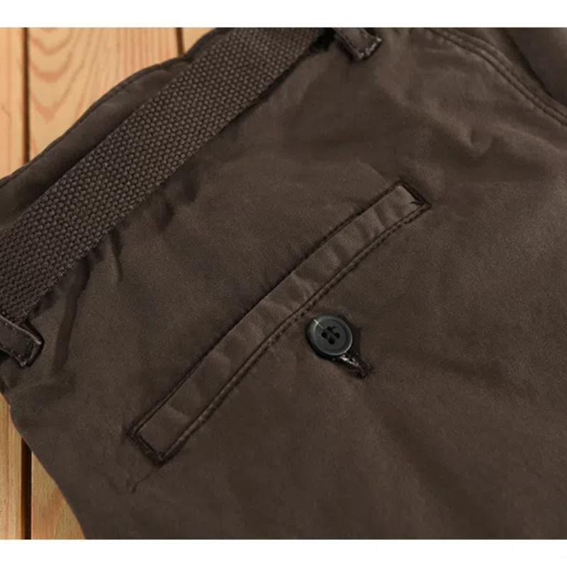 Spring and Autumn Men's Pants Japanese Style Cargo Pants Causal Cotton Soft and Comfortable Baggy Khaki Pant with Belt