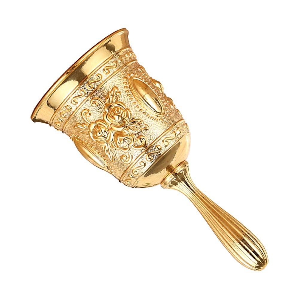 Exquisite Engraved Metal Hand Bell Polished Finish Brass Call Bell Hand Dinner Bell For Meditation
