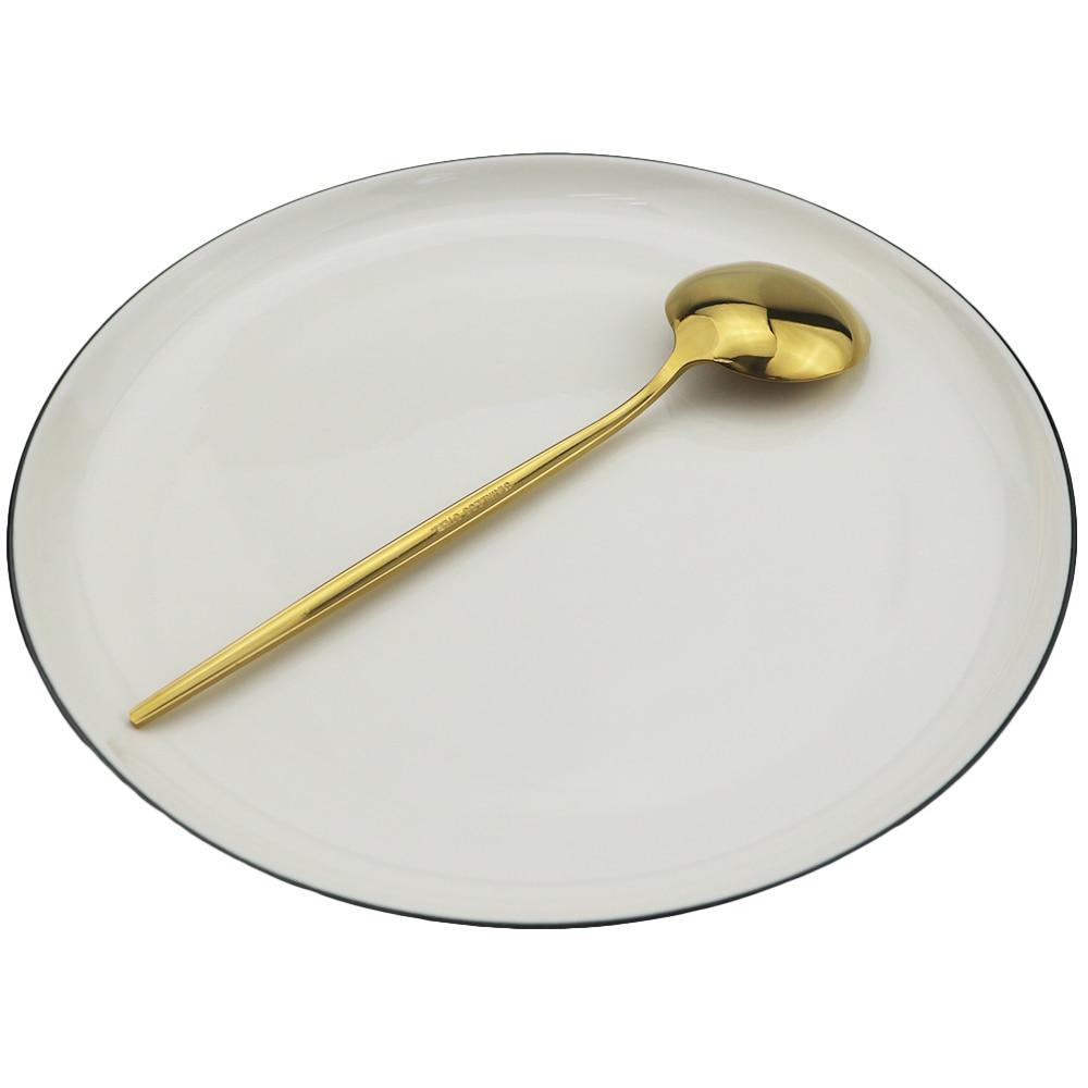 6pcs Mirror Stainless Steel Cutlery Set Multicolor Dinnerware Spoon Set Dinner Set Coffee Tea Spoon Tableware Home Kitchen Silverware